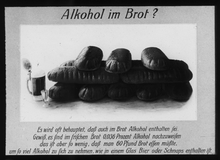 Alkohol im Brot? In 60 Pfund Brot ist soviel Alkohol enthalten wie in einem Glas Schnaps.